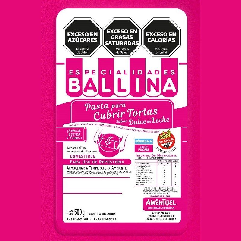 Pasta Para Cubrir Tortas - Fucsia X 500 G - Ballina Ballina - 1 Pasta Para Cubrir Tortas - Fucsia X 500 G - Ballina Ballina - 1