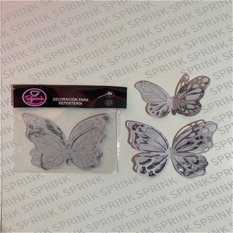 Mariposas Caladas 3D - Mix Gris X   10 Unid. - Sprink Sprink - 1