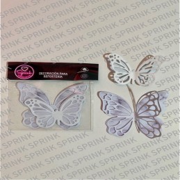 Mariposas Caladas 3D - Blanco y Gris X   10 Unid. - Sprink Sprink - 1