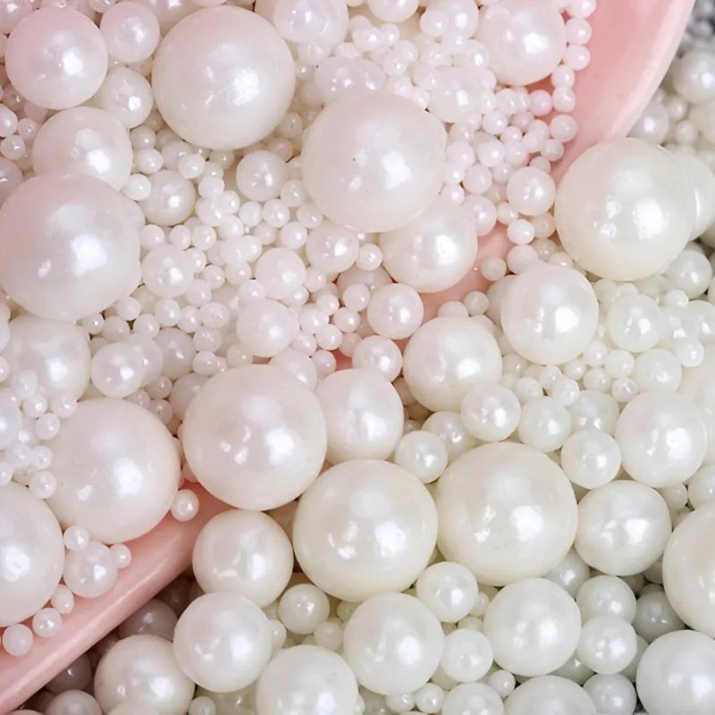 Perlas Comestibles - Mix De Tamaños - Blancas X  250 G  - 1