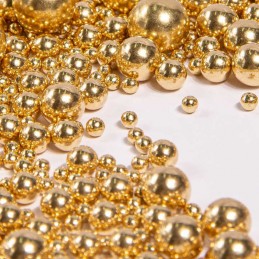 Perlas Comestibles - Mix De Tamaños - Doradas X  250 G  - 1