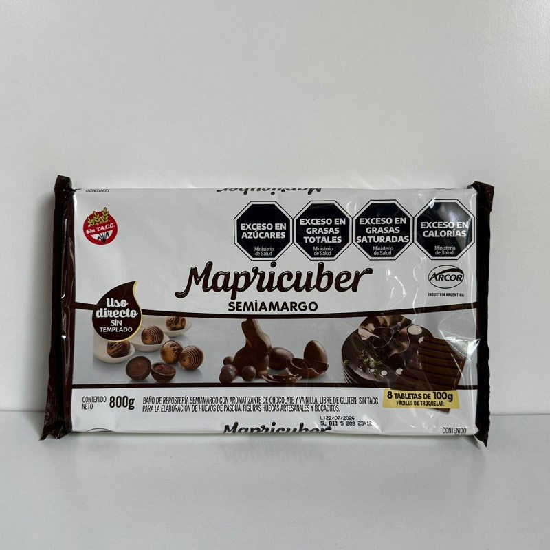 Chocolate Baño Moldeo Semiamargo - Tabletas X  800 G - Mapricuber Mapricuber - 1