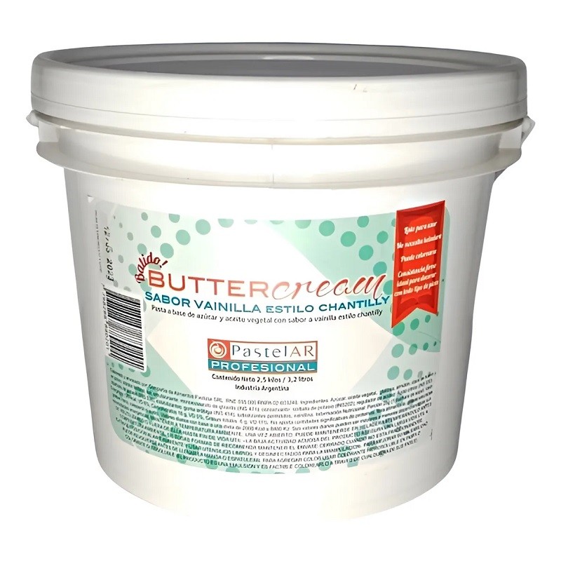 Buttercream - Crema De Manteca - Vainilla X 2.5 Kg - Pastelar Pastelar - 1
