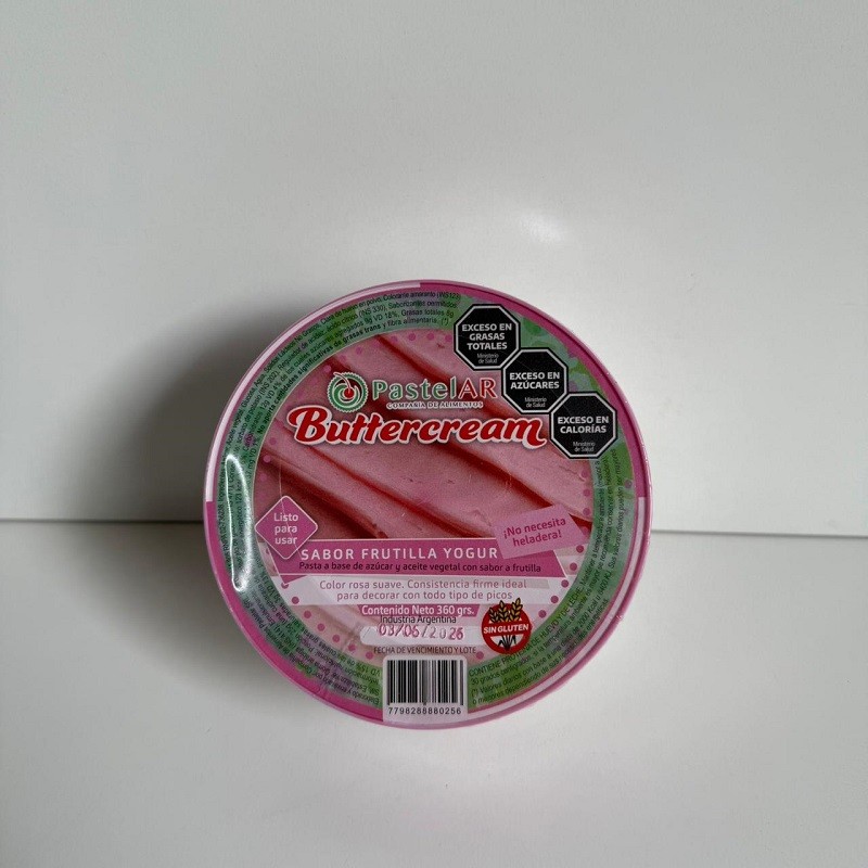Buttercream - Crema De Manteca - Frutilla yogur X  360 G - Pastelar Pastelar - 1