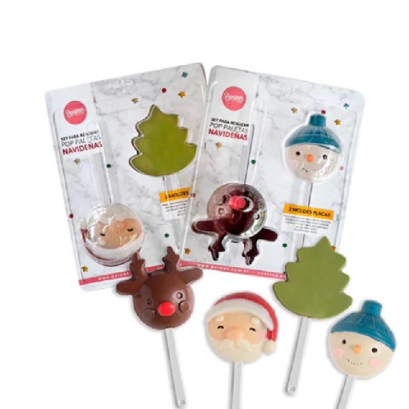Molde Pvc Pop Paletas Navidad - Set X 2 - Spp05 X Unid.  - 1