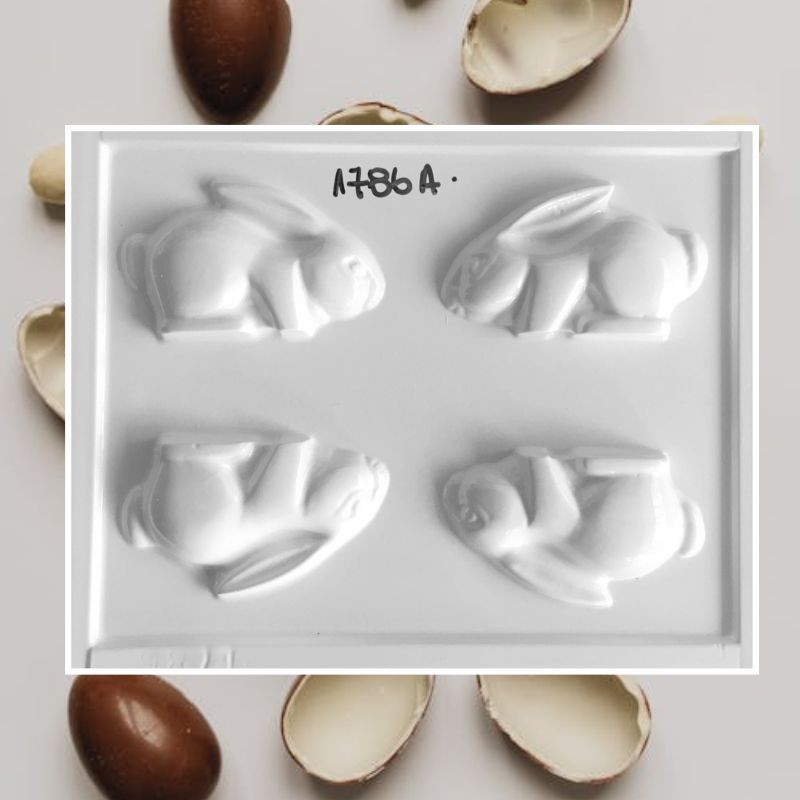 Molde Pvc Huevo Pascua Conejos De Lado - 1786A X Unid.  - 1