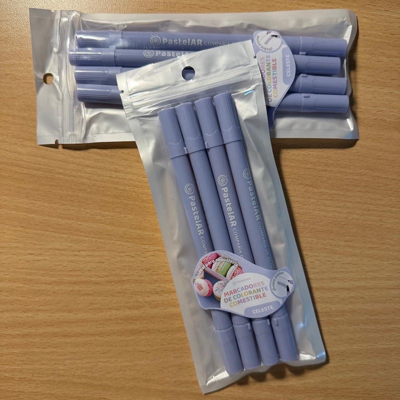 Marcador Comestible Pastel - Celeste X   4 Unid.  - 1