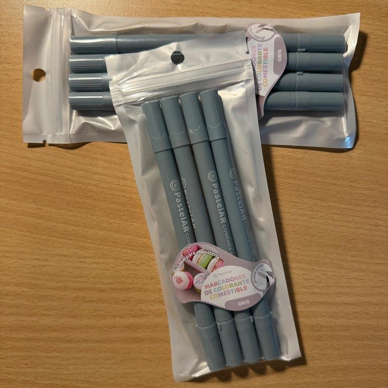 Marcador Comestible Pastel - Gris X   4 Unid.  - 1