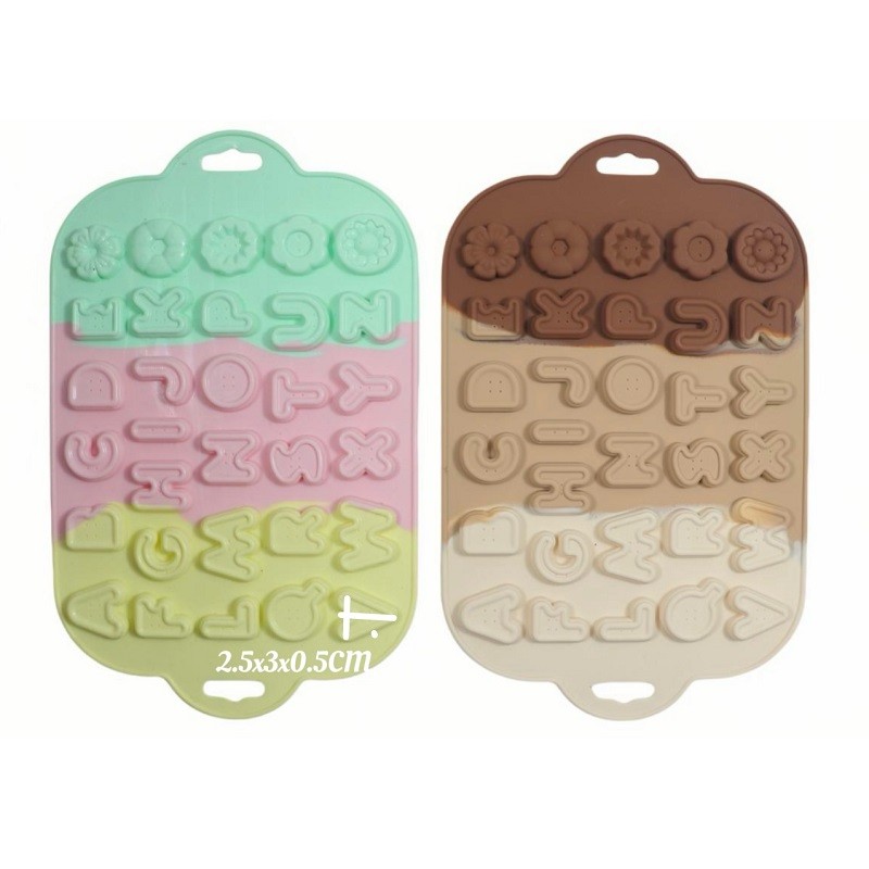 Molde Silicona Mini Letras Multicolor X Unid.  - 1