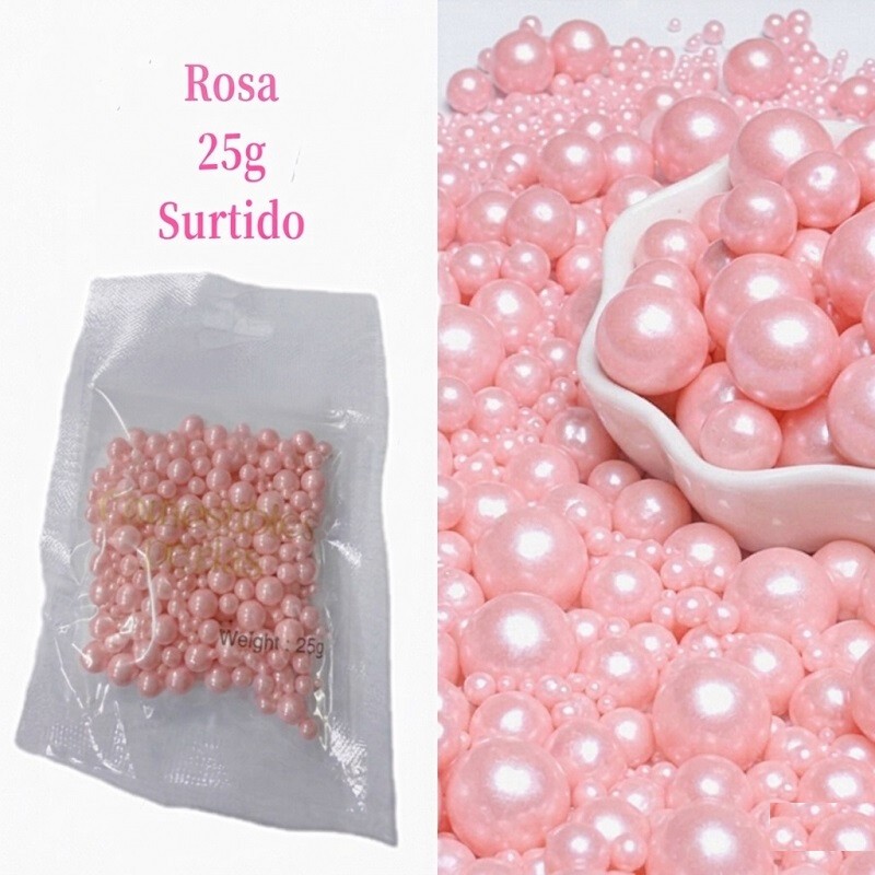 Perlas Comestibles - Rosa Tamaños Surtidos X   25 G  - 1