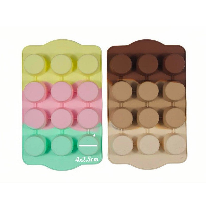 Molde Silicona Circulos Multicolor X 12 X Unid.  - 1