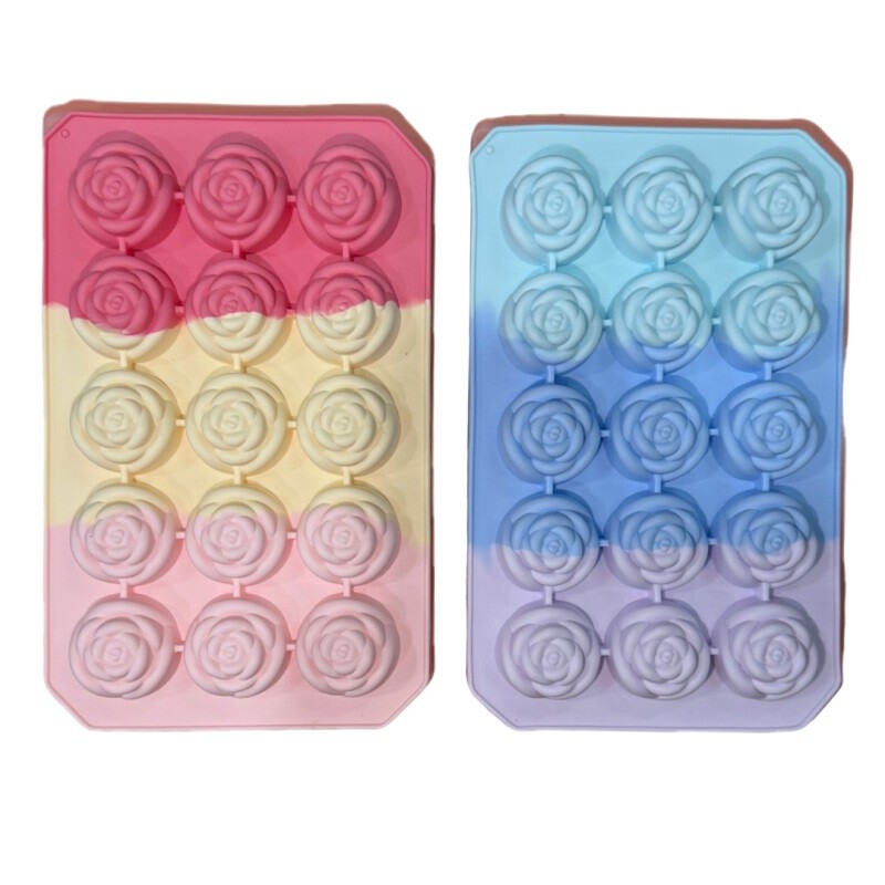 Molde Silicona 12 Rosas Cubito Multicolor X Unid.  - 1