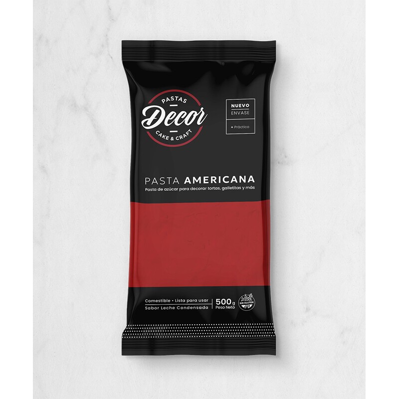 Pasta Para Cubrir Tortas - Roja - Leche Cond. X  500 G - Decor Decor - 1