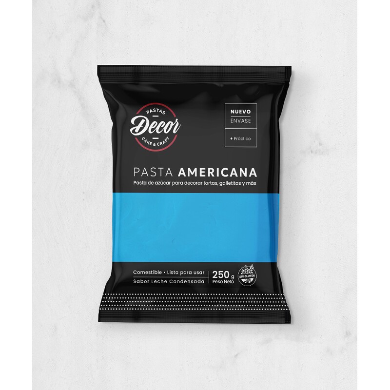 Pasta Para Cubrir Tortas - Celeste - Leche Cond. X  250 G - Decor Decor - 1