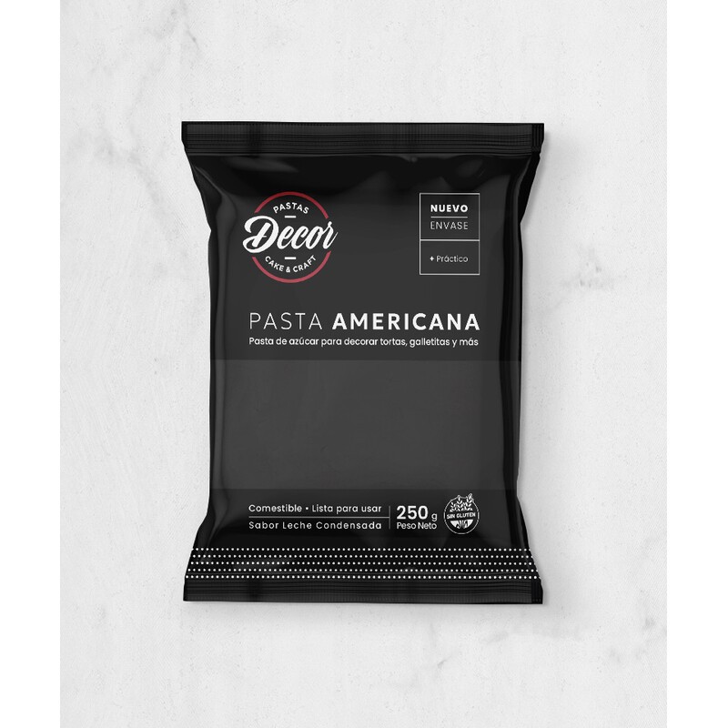 Pasta Para Cubrir Tortas - Negro - Leche Cond. X  250 G - Decor Decor - 1