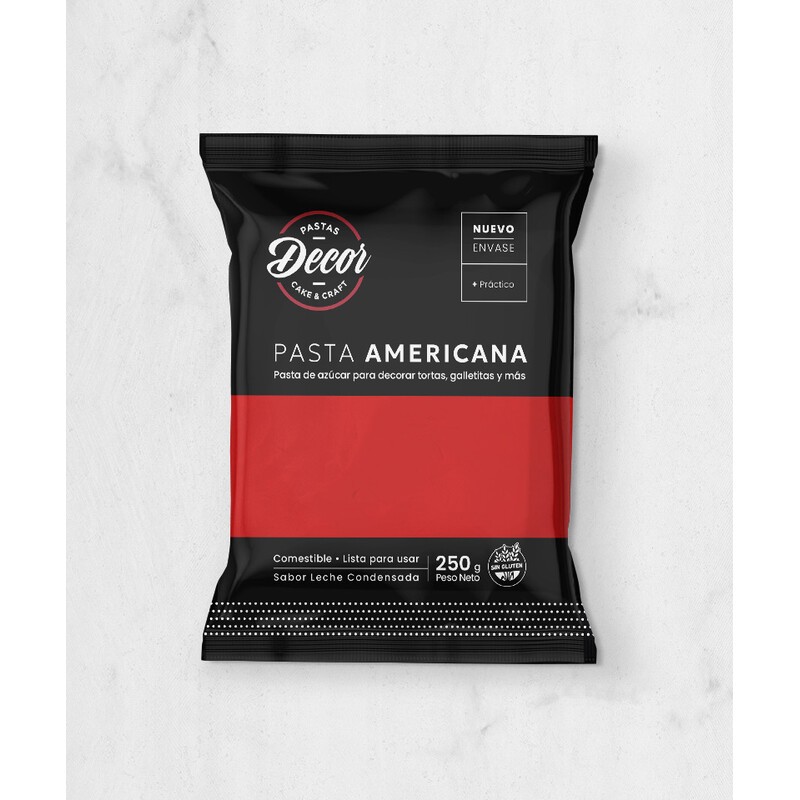 Pasta Para Cubrir Tortas - Roja - Leche Cond. X  250 G - Decor Decor - 1