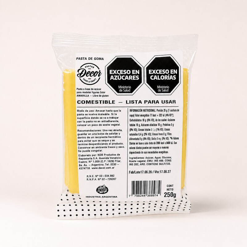 Pasta De Goma Para Modelar - Amarillo X  250 G - Decor Decor - 1