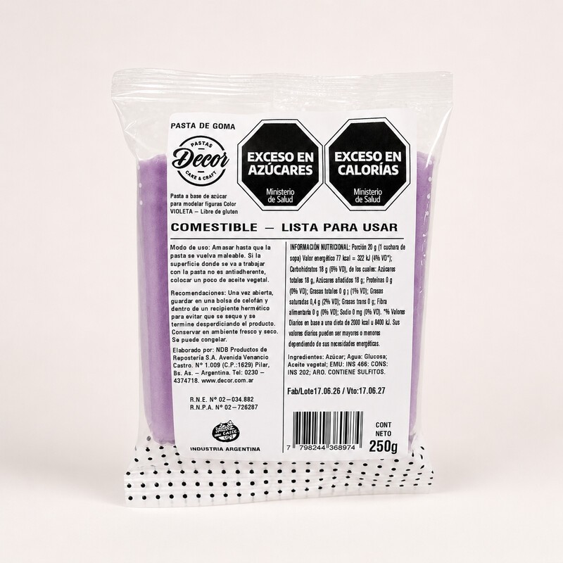 Pasta De Goma Para Modelar - Violeta X  250 G - Decor Decor - 1