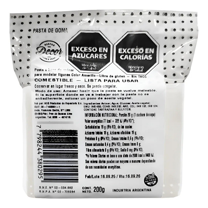 Pasta De Goma Para Modelar - Blanco X  250 G - Decor Decor - 1