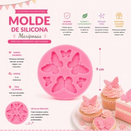 Molde Silicona 6 Mariposas X Unid.  - 1