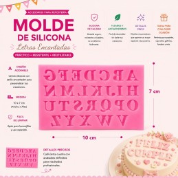 Molde Silicona Mini Abecedario Rosa X Unid.  - 1