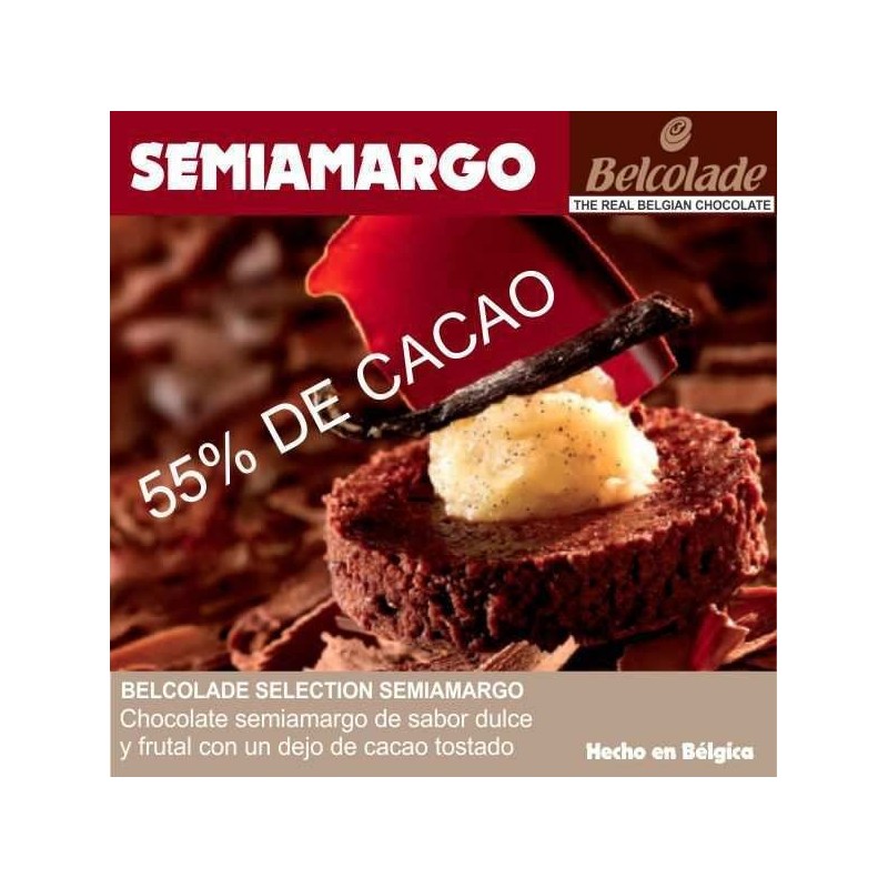 Chocolate Cobertura Semiamargo Para Templar X   1 Kg - Belcolade Belcolade - 1