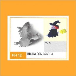 Cortante Metal Bruja Con Escoba - Fh12 X Unid. - Flogus Flogus - 1
