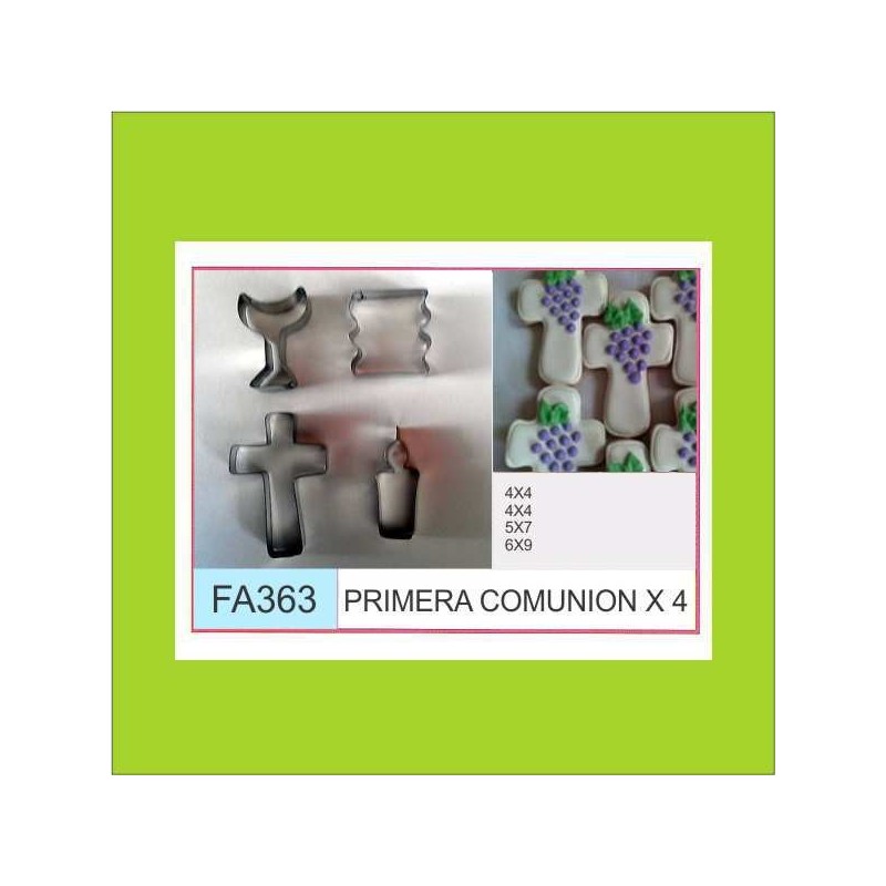 Cortante Metal Primera Comunion - Fa363 X    4 Unid. - Flogus Flogus - 1