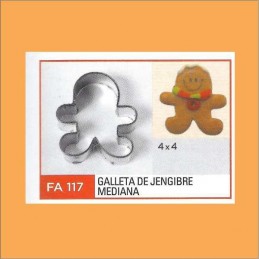 Cortante Metal Galleta De Jengibre Mediana - Fa117 X Unid. - Flogus Flogus - 1