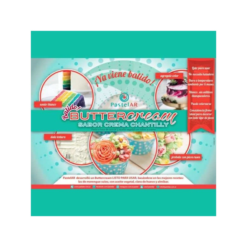 Buttercream - Crema De Manteca - Chantilly X  360 G - Pastelar Pastelar - 1