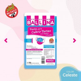 Pasta De Forrar Tortas - Celeste X  500 G - Ballina Ballina - 1