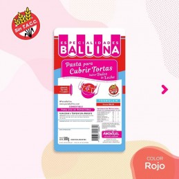 Pasta De Forrar Tortas - Rojo X  500 G - Ballina Ballina - 1