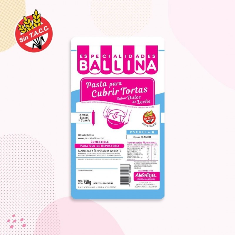 Pasta De Forrar Tortas - Formula H X  750 G - Ballina Ballina - 1