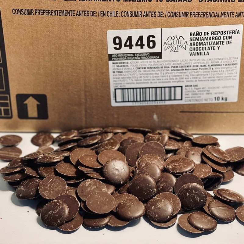 Chocolate Baño Reposteria Semiamargo -M- - 9446 X 10 Kg - Aguila