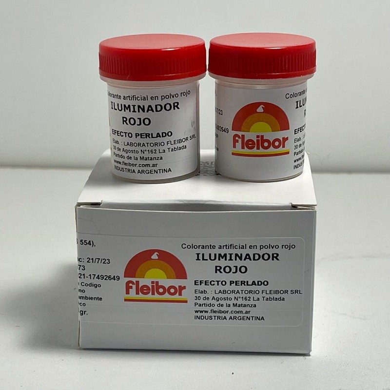 Iluminador En Polvo Comestible - Rojo X    3 G - Fleibor Fleibor - 1