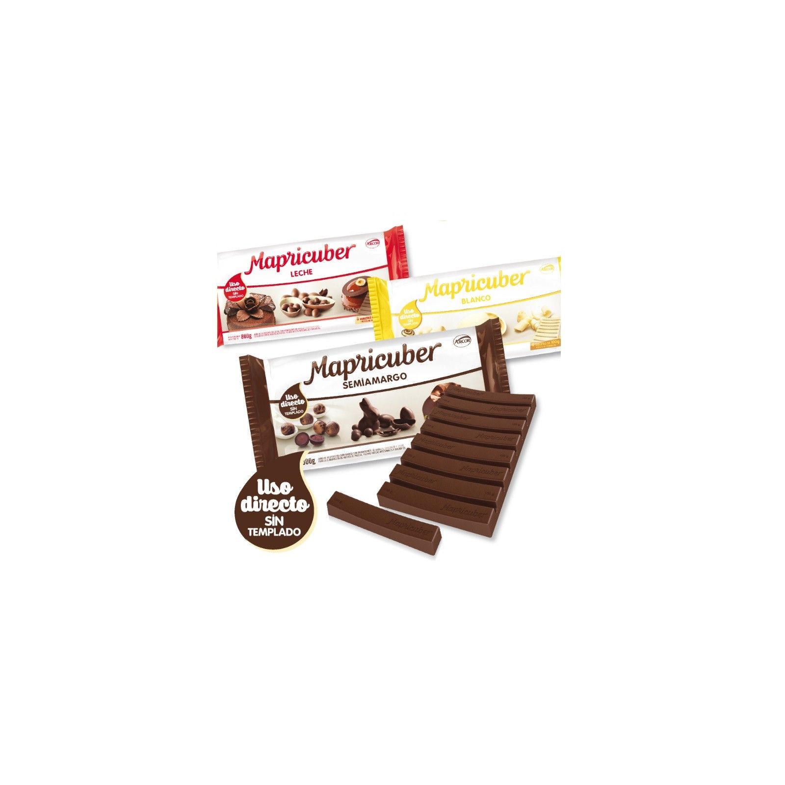 Chocolate Baño Moldeo Semiamargo - Tabletas X  800 G - Mapricuber Mapricuber - 1