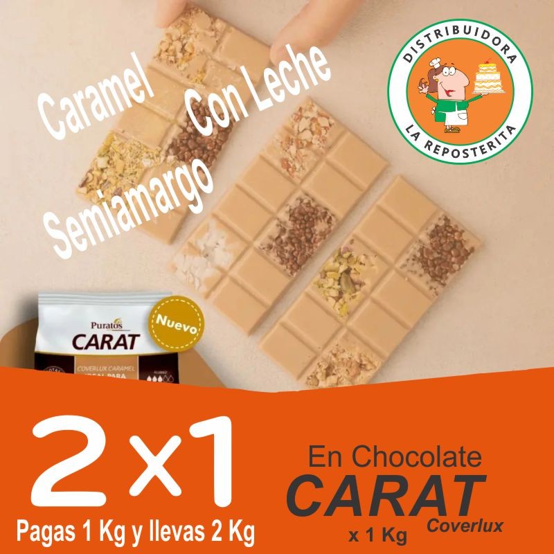 Chocolate Moldeo Caramel-Semiamargo - 2X1 - X   1 Kg - Carat Coverlux Carat Coverlux - 1