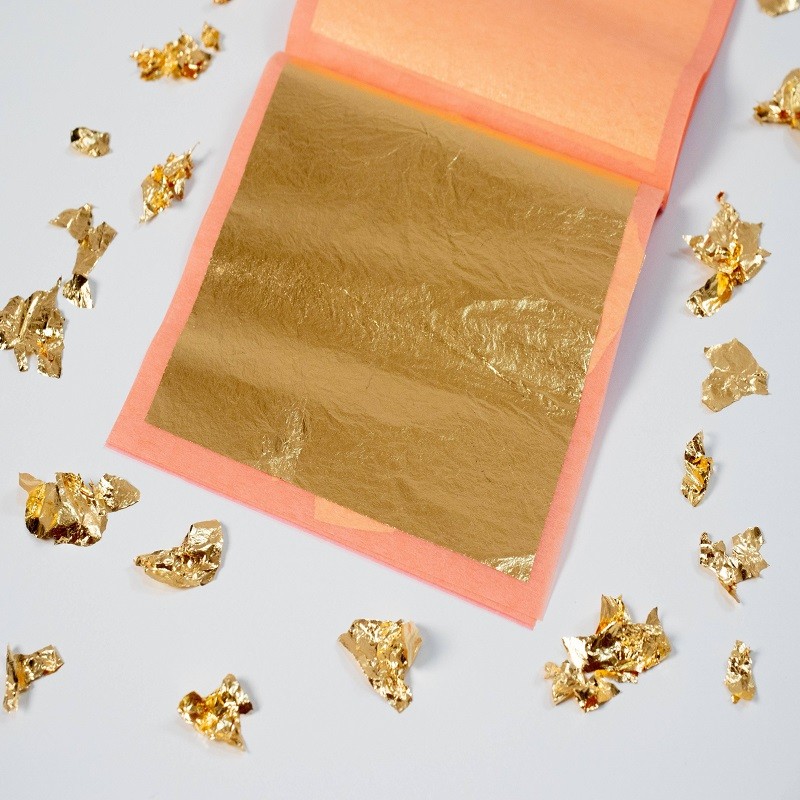 Lamina De Oro 24K - 9.5X9.5 Cm X Unid.  - 1