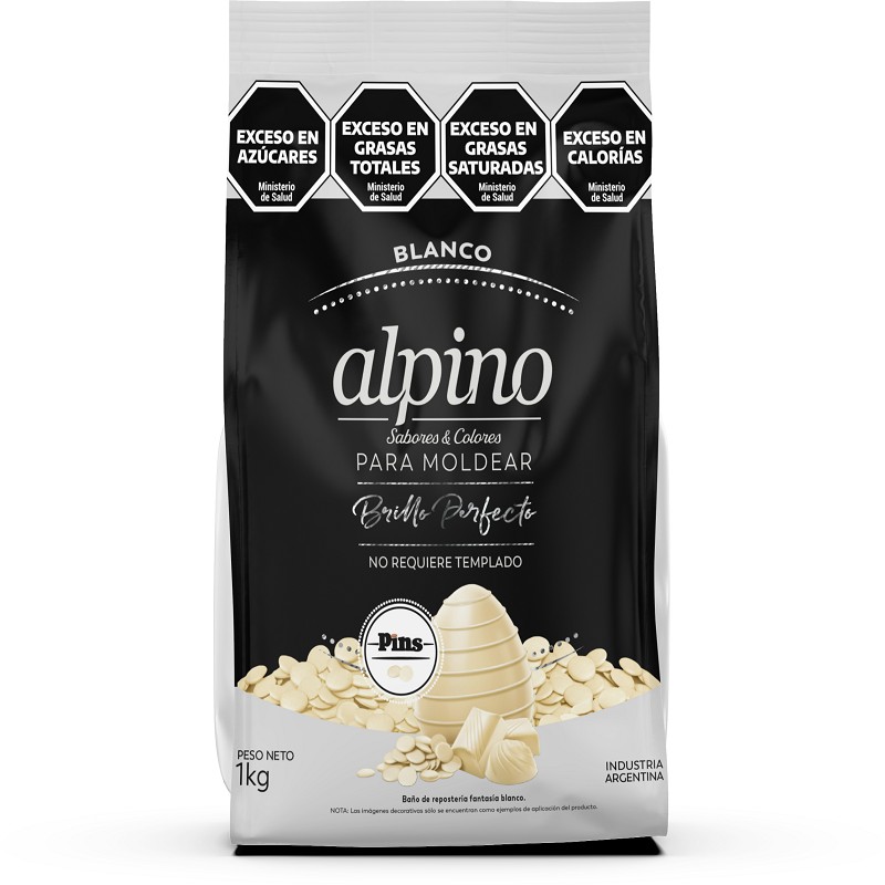 Chocolate Baño Moldeo Pins - Blanco X   1 Kg - Alpino Alpino - 1