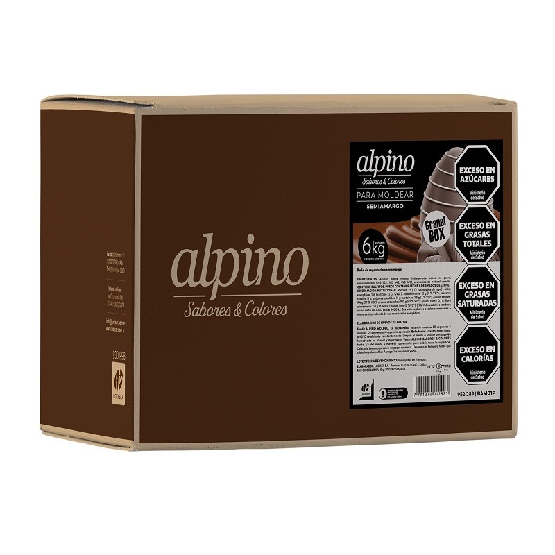 Chocolate Baño Moldeo Sticks - Semiamargo X   6 Kg - Alpino Alpino - 1