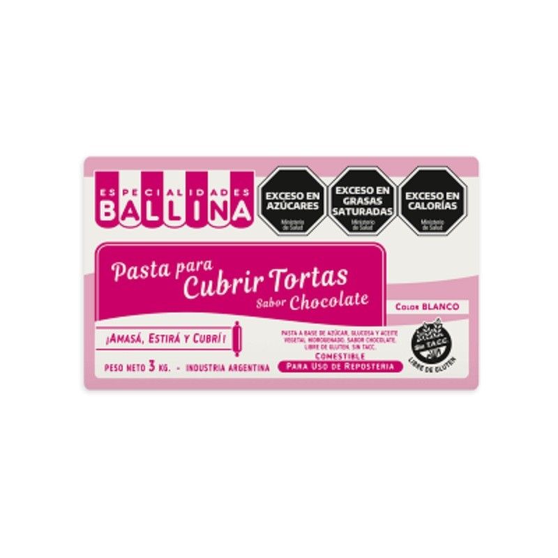 Pasta Para Cubrir Tortas - Chocolate X   3 Kg - Ballina Ballina - 1