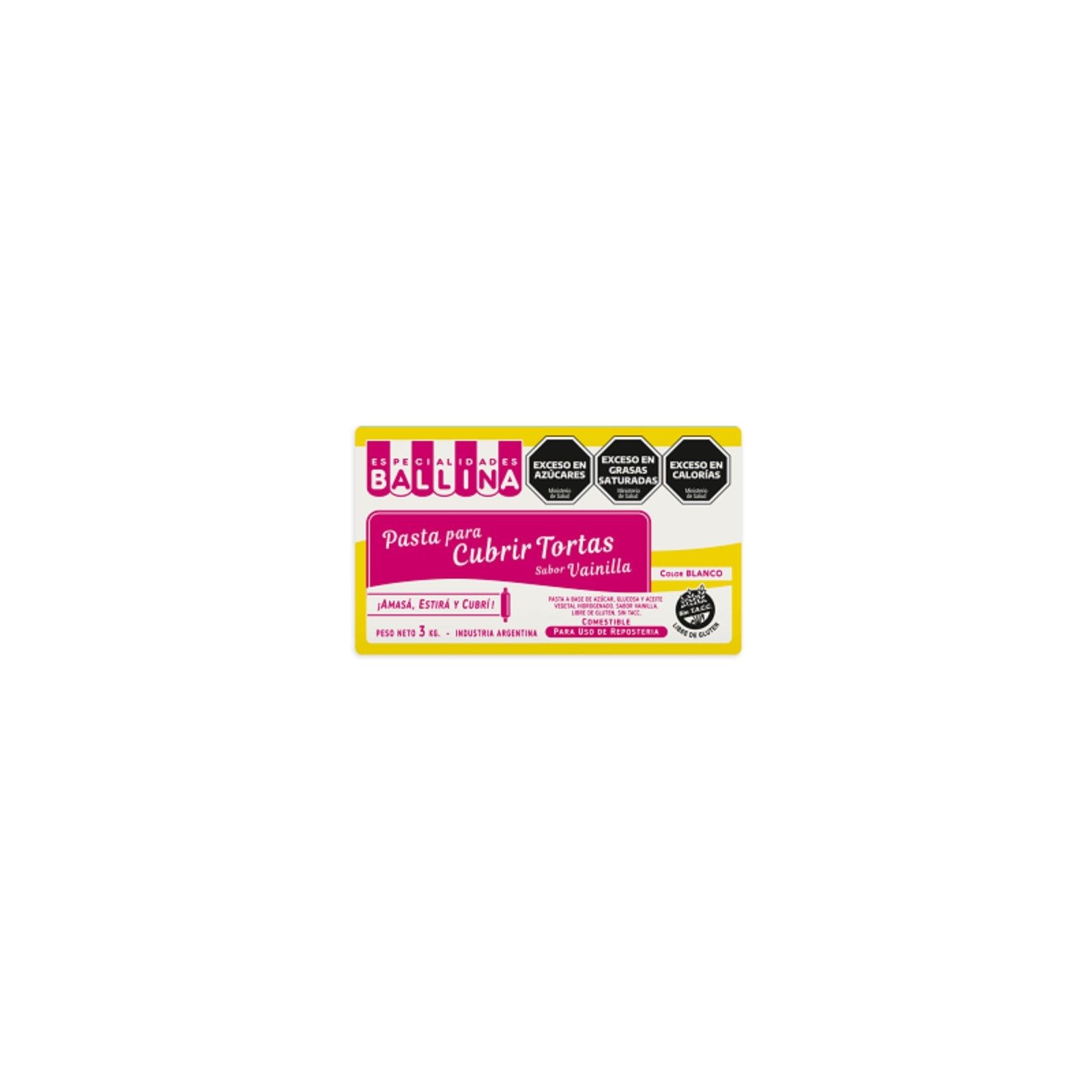 Pasta Para Cubrir Tortas - Vainilla X   3 Kg - Ballina Ballina - 1