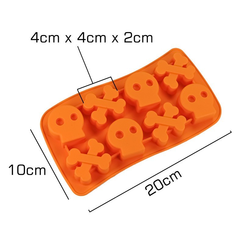 Molde Silicona 8 Cav. - Piratas y Calaveras X Unid.  - 1